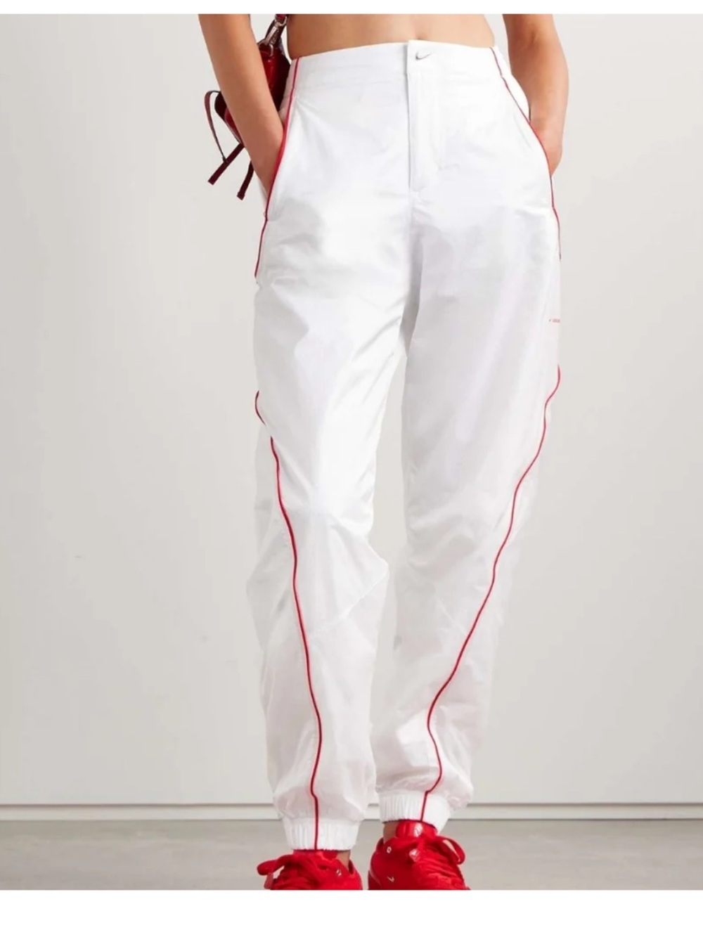 Nike x Jacquemus White Track Pants with Red Piping